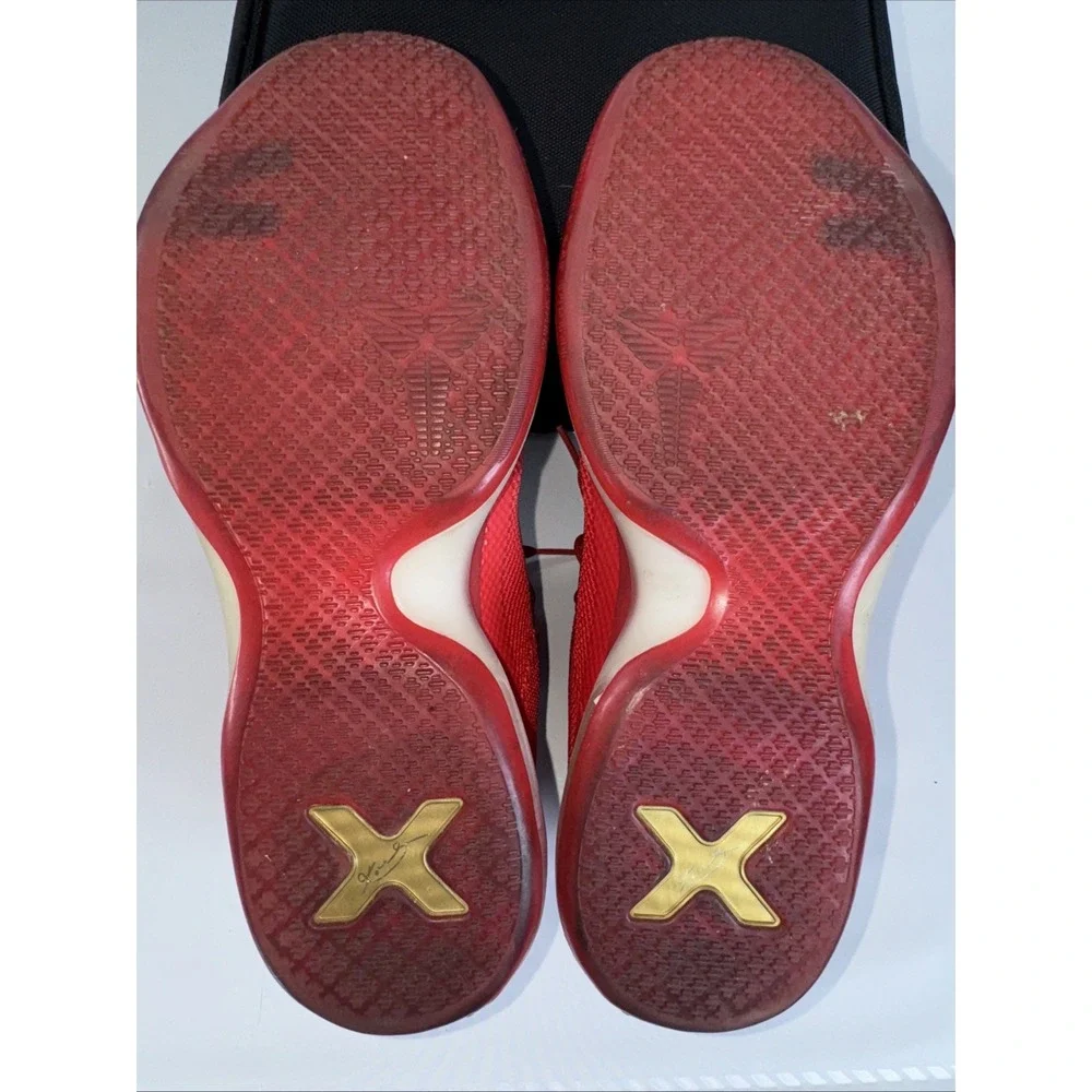 Nike Kobe 10 X TB University‎ Red White 813030-602 Men US 9 Size